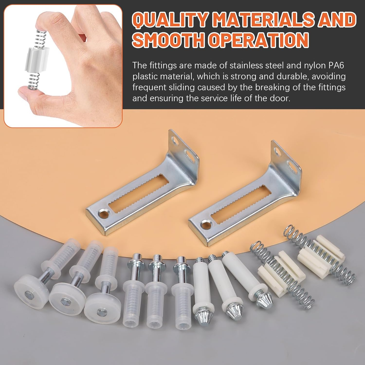 Tanstic 13Pcs Bi-Fold Closet Door Repair Kit, Bi-Fold Closet Door Hardware Kit, Bifold Door Hardware Repair Kit for Repairing Folding Door, Sliding Door, Closet Door image number 4