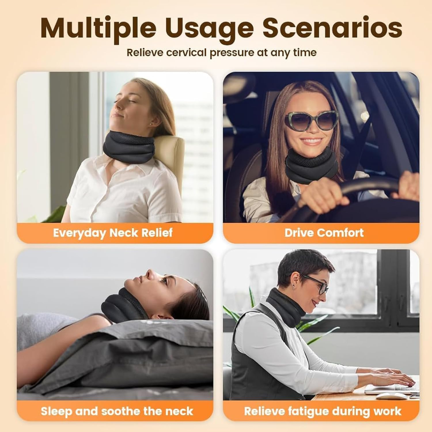 2025 New Type Neck Brace,Soft Foam Neck Collar for Sleep,Neck Pain Relief and Support, Relieves Pressure in Spine for Women Men (Large,42Cm) image number 1