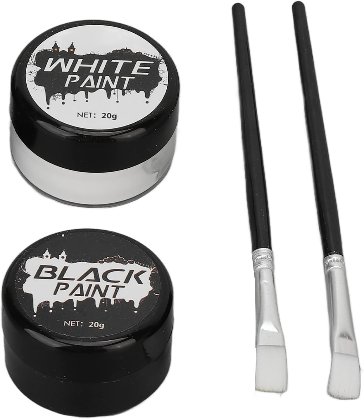 Halloween Cosplay SFX Makeup Black + White Face Body Paint, Special Effects Makeup Kit Dress up Non Toxic Face Painting Kits for Adult Full Coverage Face Paint Fx Make Up image number 6