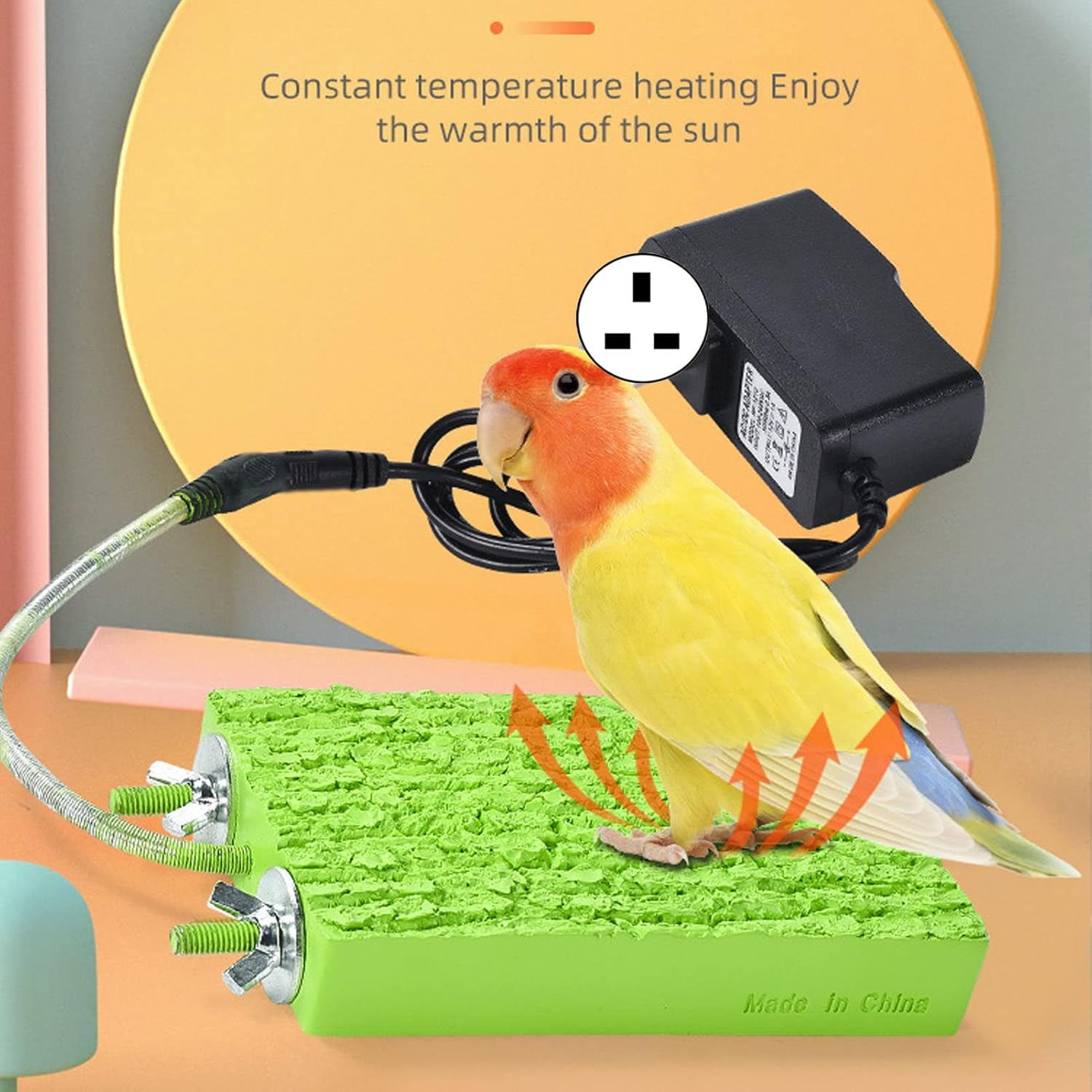 Topiky Bird Pole Heating Platform Constant Temperature 5W Safe Small Pet Warm Deck Board Cage Accessories Exercise Toy for Pets Parrots Budgies Parakeets (EU) image number 4