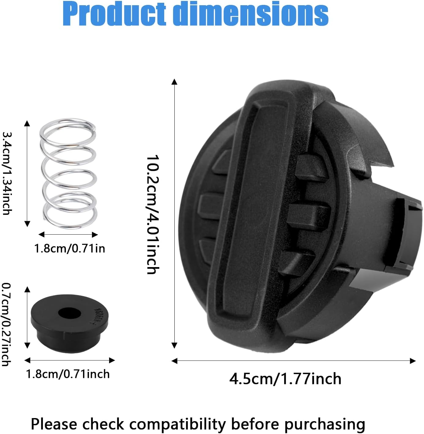 2Pcs DWO1DT995 String Trimmer Head Cap Replacement, with Weedeater Spring and Spring Cover Attachments Parts for DCST920 DCST970 DCST922 DCST990 DCST925 image number 6