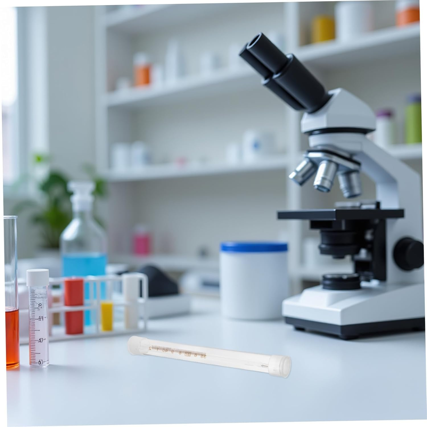 10Pcs Thermometer Protective Cases Transparent Plastic Tube Portable Needle Storage Organizer for Home Office Travel Safe Carry and Impact-Resistant Protection image number 3