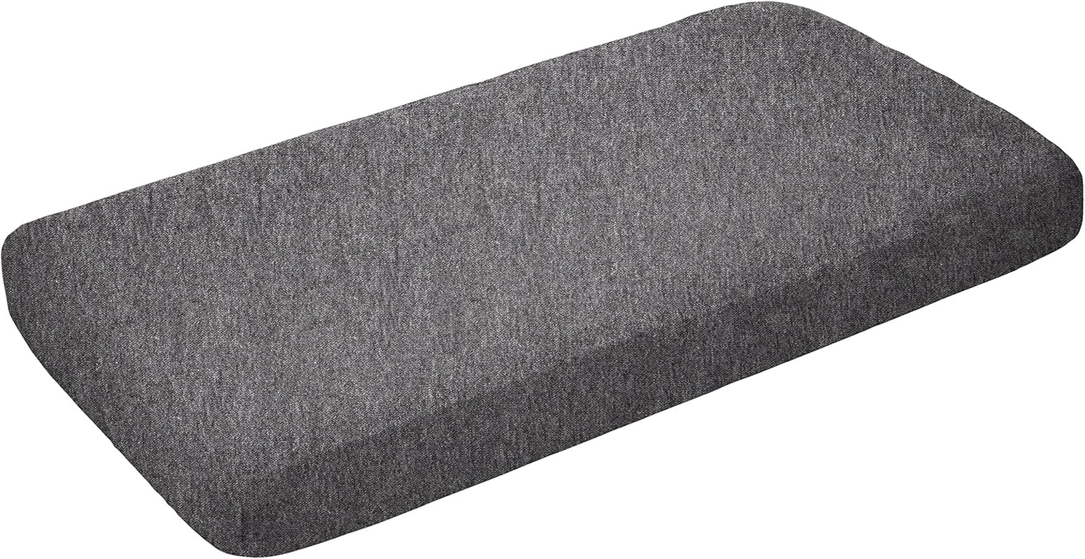 Amazon Basics 100% Cotton Jersey Fitted Baby Crib Sheet, Fits up to 15.24 CM Mattress - 71.12 X 132.08 CM, Dark Gray image number 2