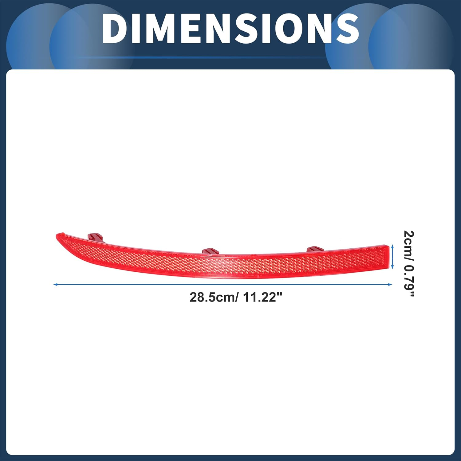 X AUTOHAUX Bumper Reflector Rear Left 11.22"X0.79" Bumper Reflector Side Marker No.5N0945105 for Volkswagen Tiguan 2010-2017 Plastic Red Durable image number 1