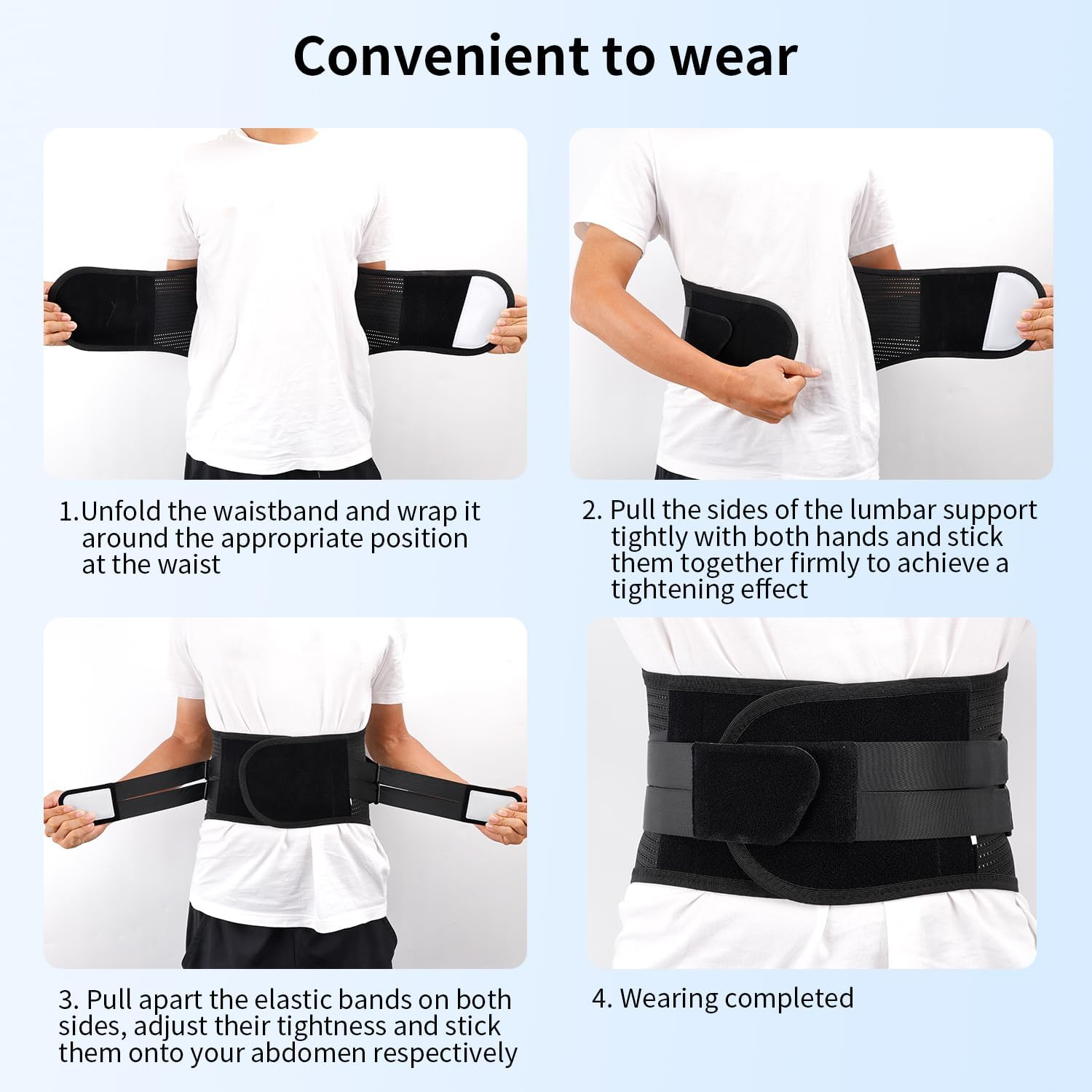 Lower Back Support for Women Men, Lumbar Support Belt Lumbowrap, Back Brace for Lower Back Pain 4 Removable Steel Bars Support for Ain Relief from Sciatica, Herniated Disc - M image number 3