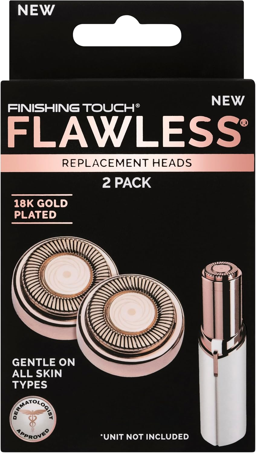 Finishing Touch Flawless Facial Hair Remover Replacement Head Generation 2 - No Redness, Nicks, or Cuts - Electric Shaver - Hair Removal, Pack of 2 image number 3