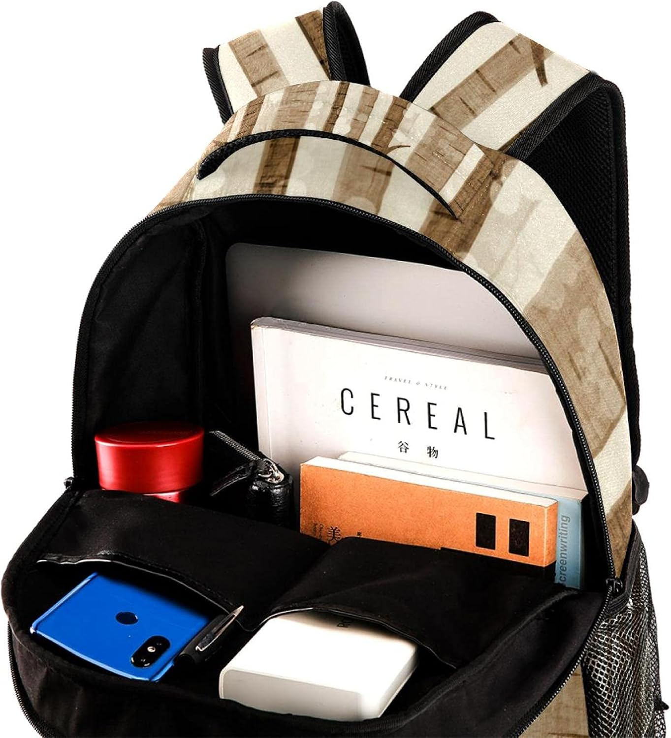 Birch Tree Pattern Backpack Students Shoulder Bags Travel Bag College School Tote Backpacks