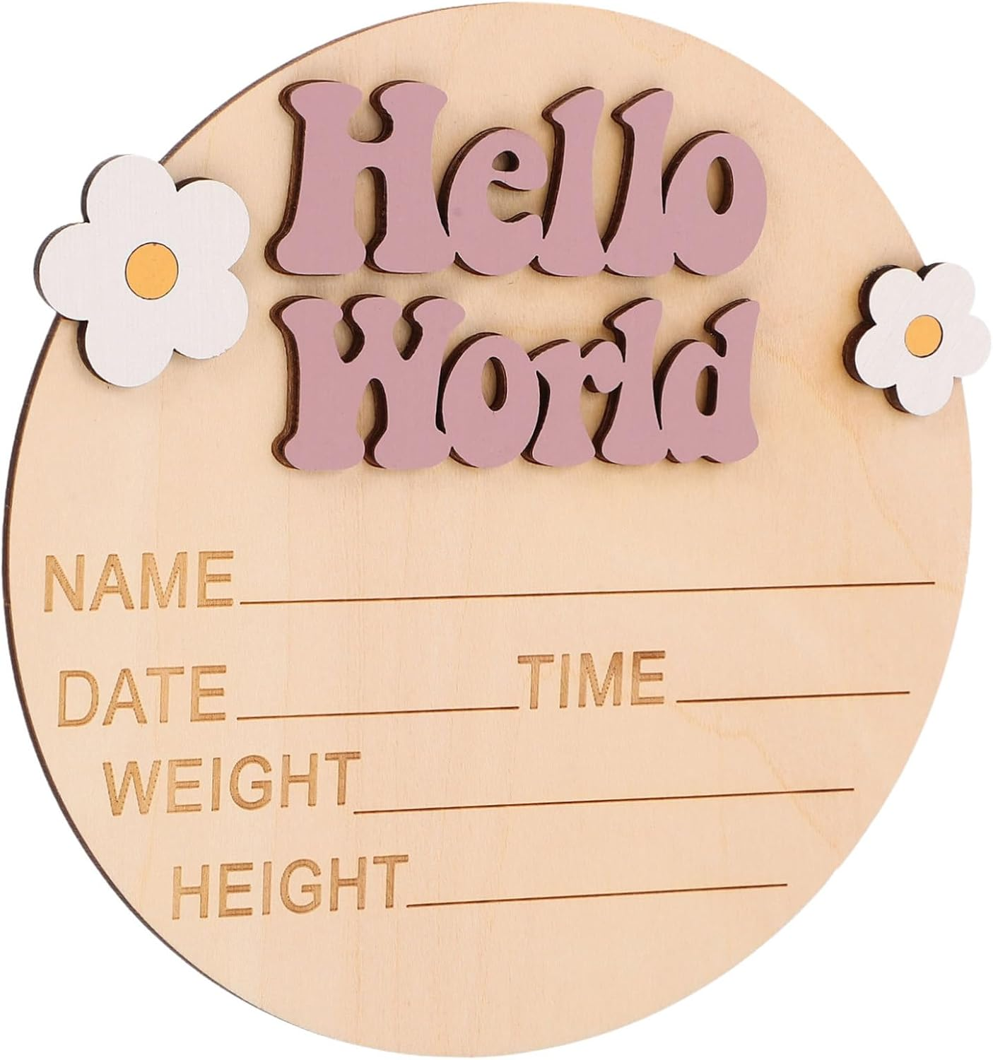 Growth Commemorative Card Name Sign Birth Announcement Sign for Newborn Party Nursery Decoration
