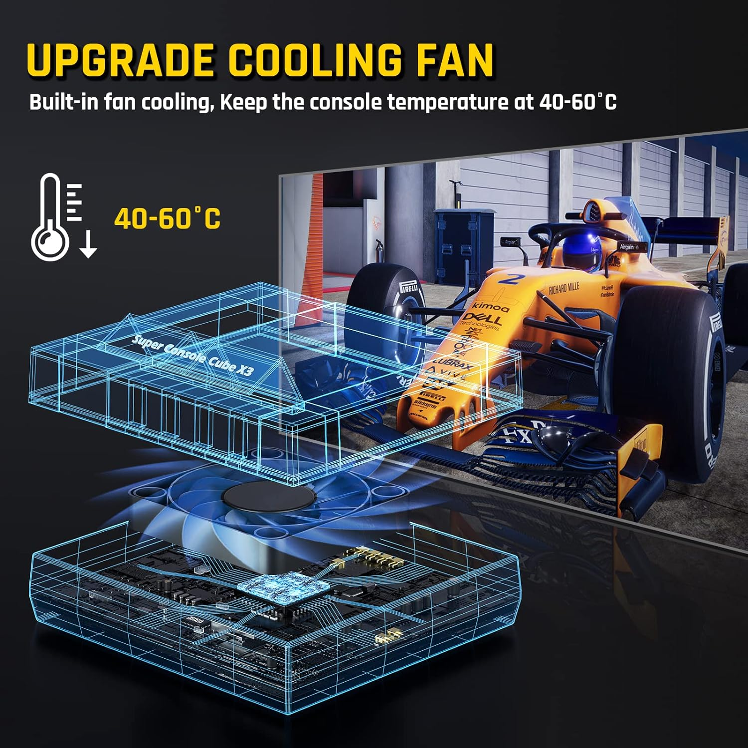 KINHANK Super Console Cube X3 Retro Mini Video Game Console,Classic Game & Android System All in One,With 100,000 Games,60+ Emulators,Quad-Core 1.91Ghz S905X3 Chip.4K Output,Cooling Fan(256Gb) image number 6