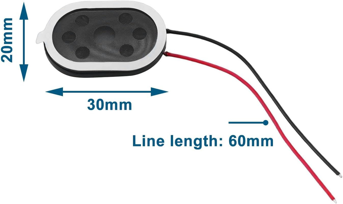 Emagtech 10Pcs Mini Speaker 8 Ohm 1W 20X30Mm Magnetic Speakers Replacement Compatible with Raspberry Compatible with MP3 Radio Speaker