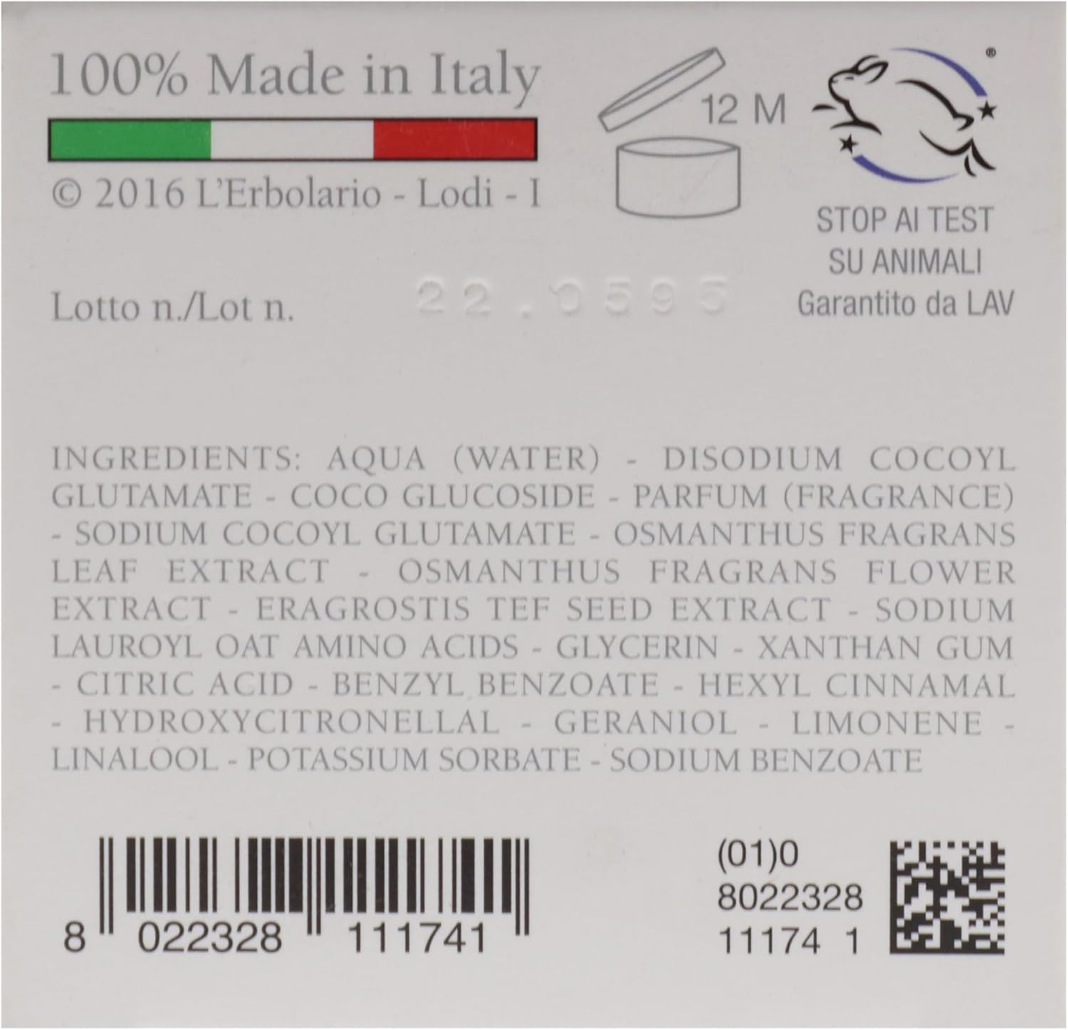 Lerbolario Osmanthus Shower Gel for Unisex 8.4 Oz Shower Gel