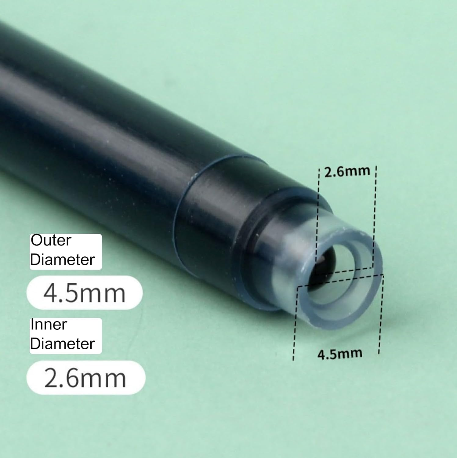 10Pc Black Ink Cartridges Value Pack for Fountain Pens, Fits 616, 605C, 605B