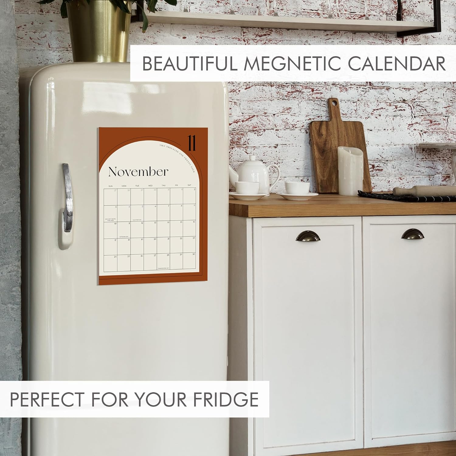 Aesthetic 2025 Magnetic Fridge Calendar - Runs until December 2025 - the Perfect Monthly Refrigerator Calendar with Minimal Designs for Easy Organizing image number 6