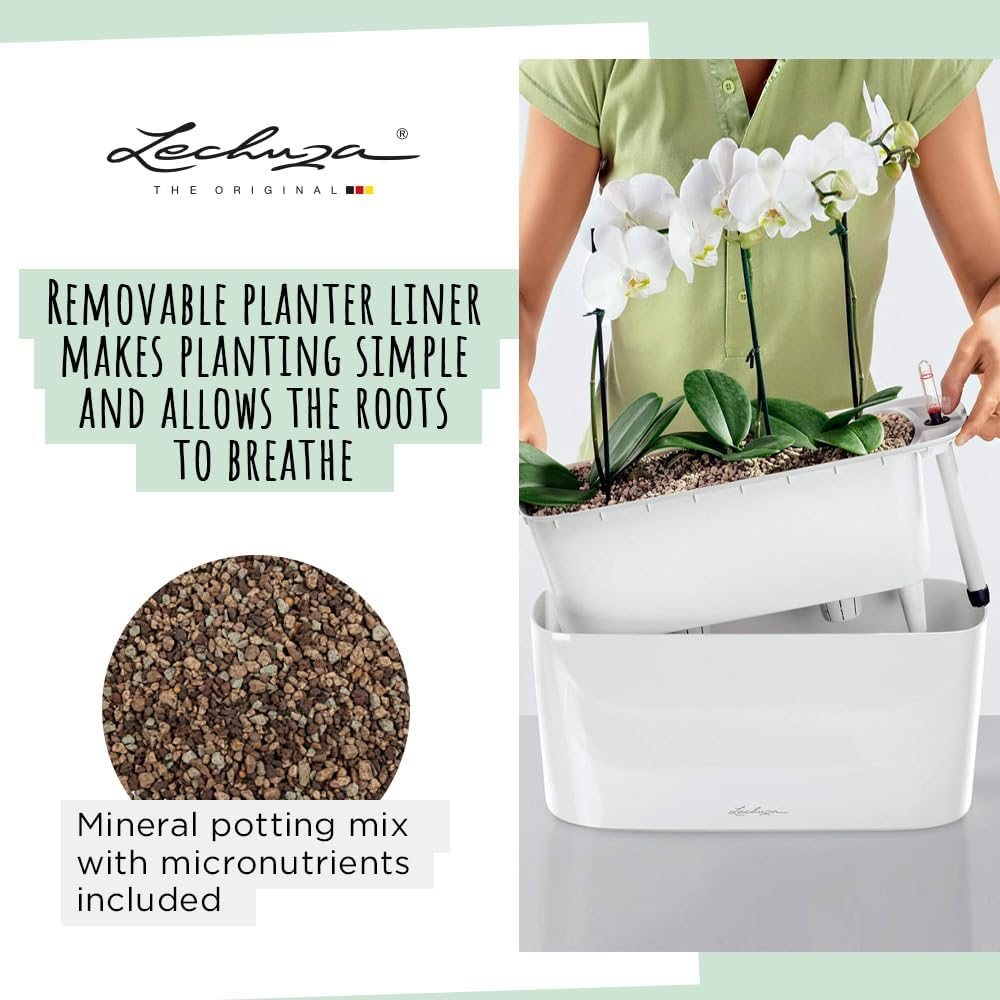 Lechuza Delta 10 Self Watering Plant Pot, White High Gloss, 30 Cm image number 7