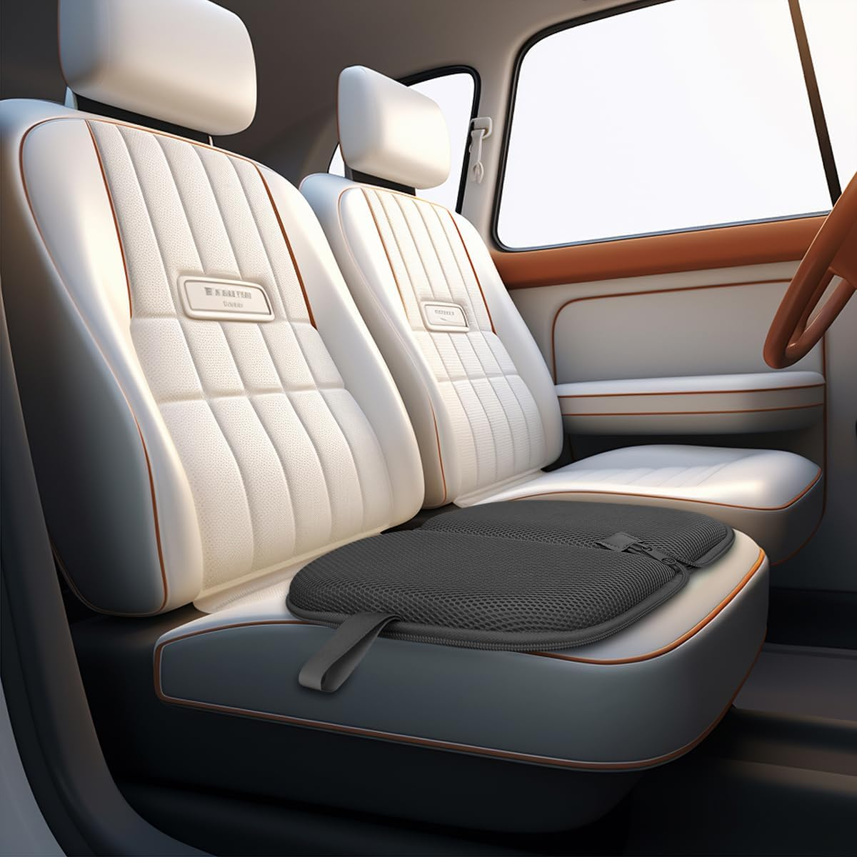 Small Foldable Gel Foam Seat Cushion for Travel 13.3" X 6.6", Foldable Gel & Memory Foam Travel Seat Cushion, Portable Chair Cushion with Handle, Portable(With Black Mesh Cover) image number 6