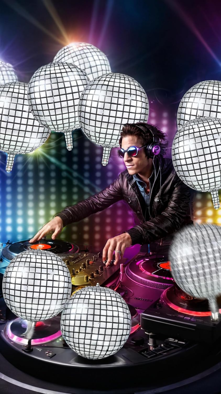 Honwor Disco Metallic Balloons Set of 5, 22 Inch 4D Mirror Foil Balloons with Air Pump, Vibrant Random Colors for Birthday & Party Decor image number 5