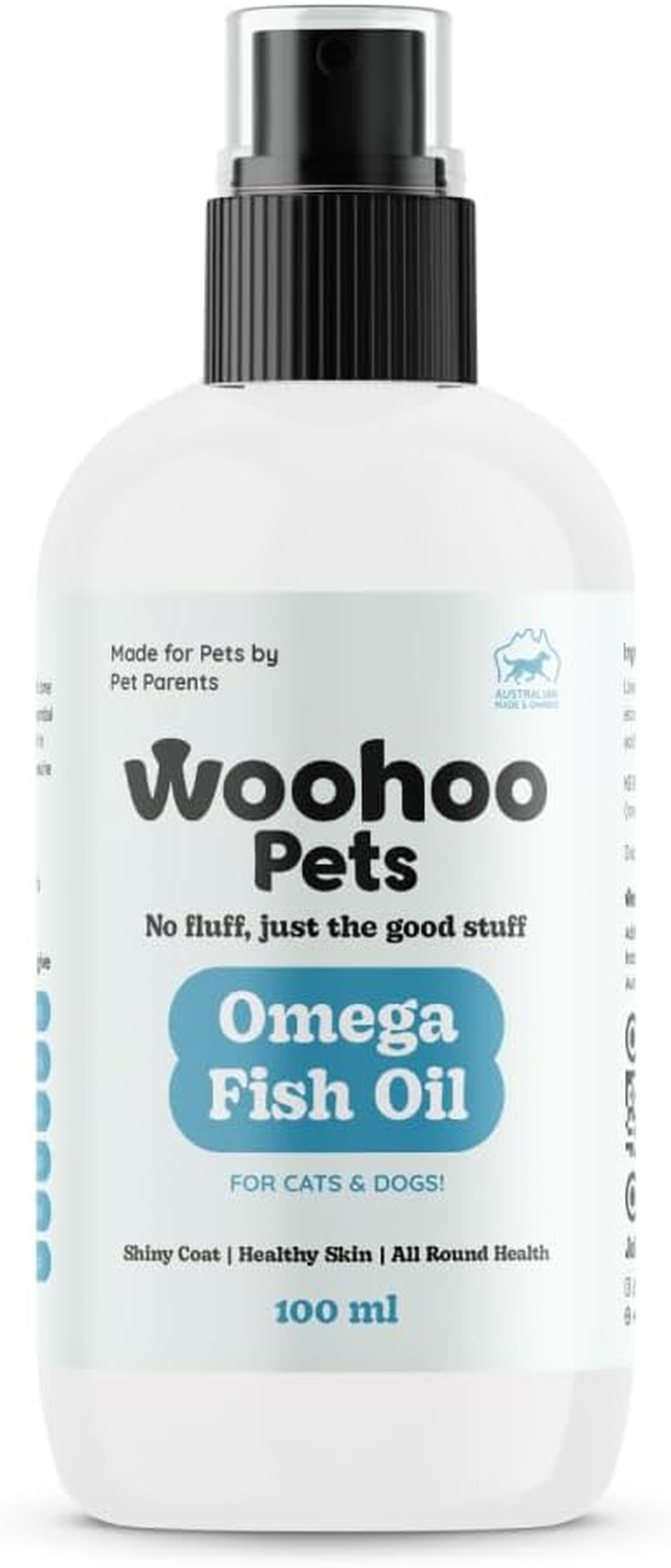 Omega Fish Oil for Dogs & Cats | Natural Supplement for Shiny Coat, Healthy Skin, Joint & Heart Support, 100Ml