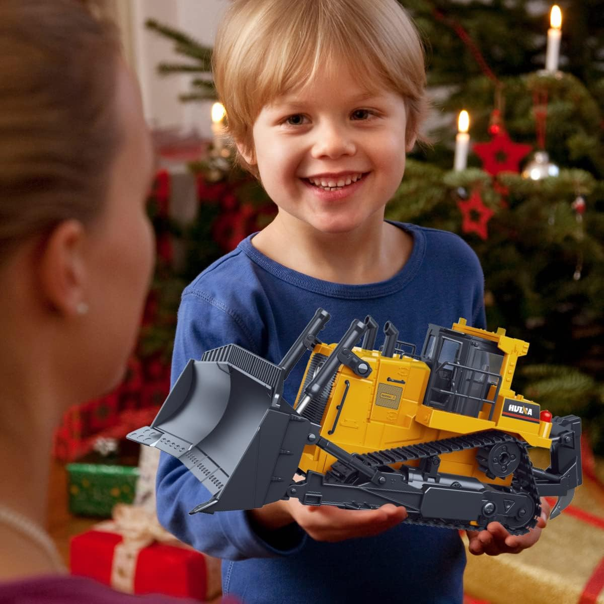 Fisca Remote Control Bulldozer RC 1/16 Full Functional Construction Vehicle, 2.4Ghz 9 Channel Dozer Front Loader Toy with Light and Sound for Kids Age 6, 7, 8, 9, 10 and up Years Old image number 4