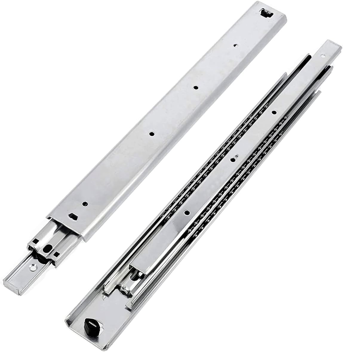GTV H53 Drawer Runners Full Extension Drawer Runners - 53.9 X 400 Mm - 2 Mm Thick Galvanised Steel - Roller Extension Telescopic Rail Ball Guide - Rail System Maximum Load 100 Kg 1 Set = 2 Pieces image number 5