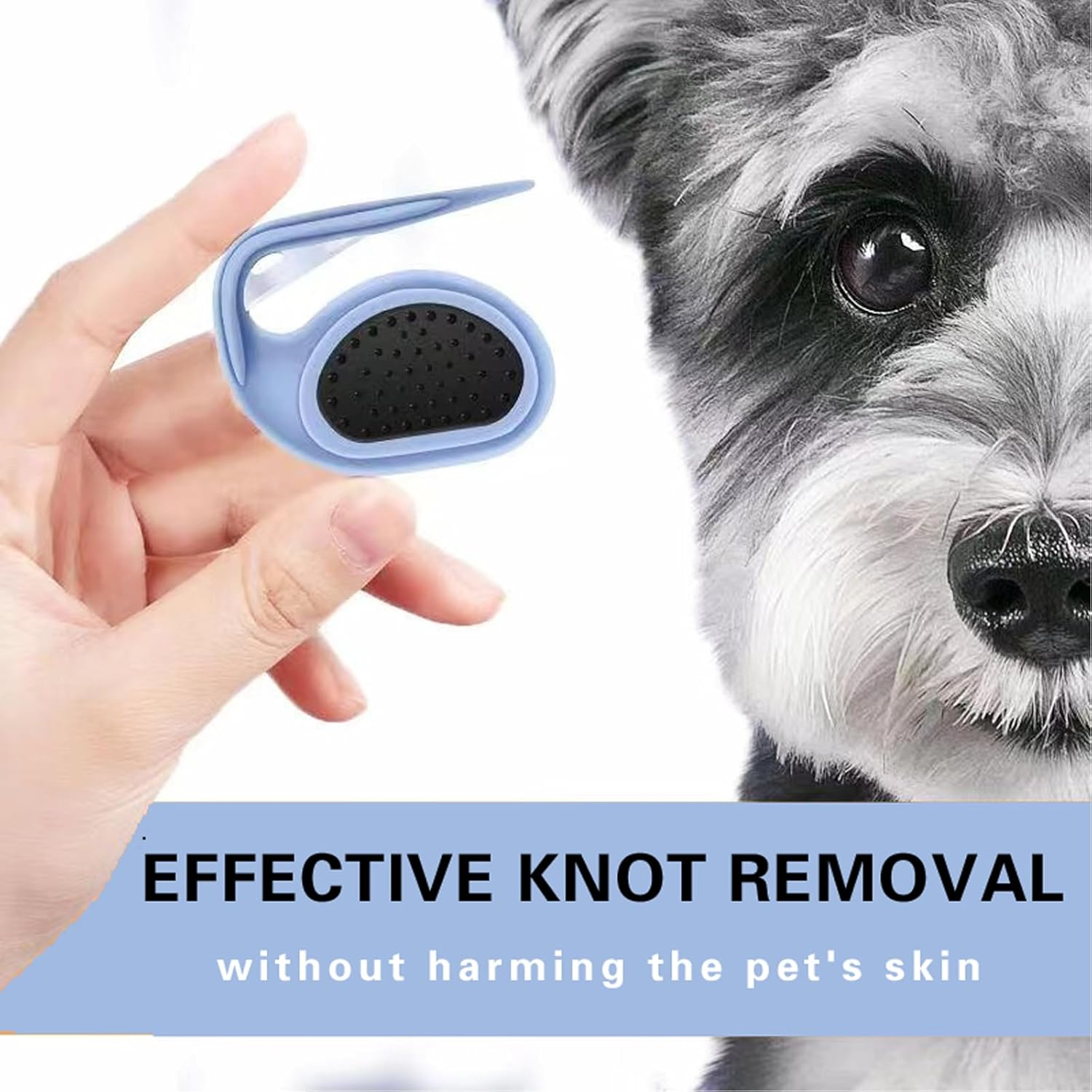 NASHRIO Pet Dematting Combs - 2Pcs: Dog Detangler and Cat Massage Comb, Pet Deshedding Brush, Knotting Comb with Safety Blades, Hair Removal and Grooming Tool image number 5