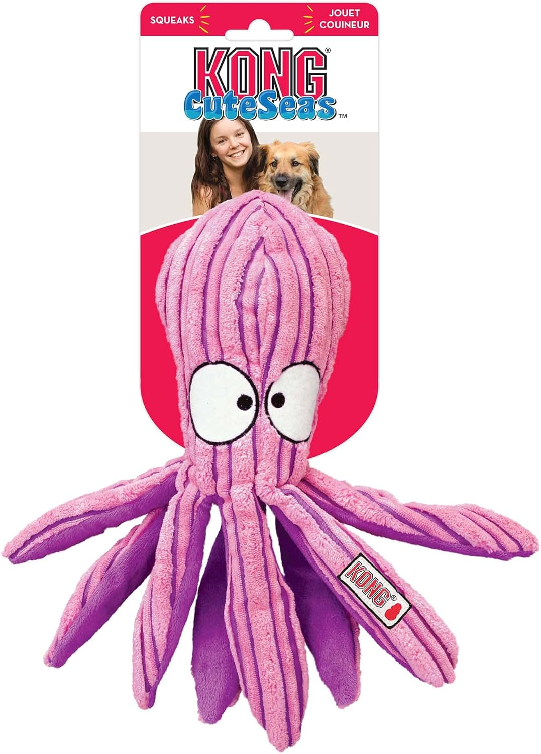 KONG - Cuteseas&trade; Octopus - Corduroy Plush Dog Toy - for Medium Dogs image number 6