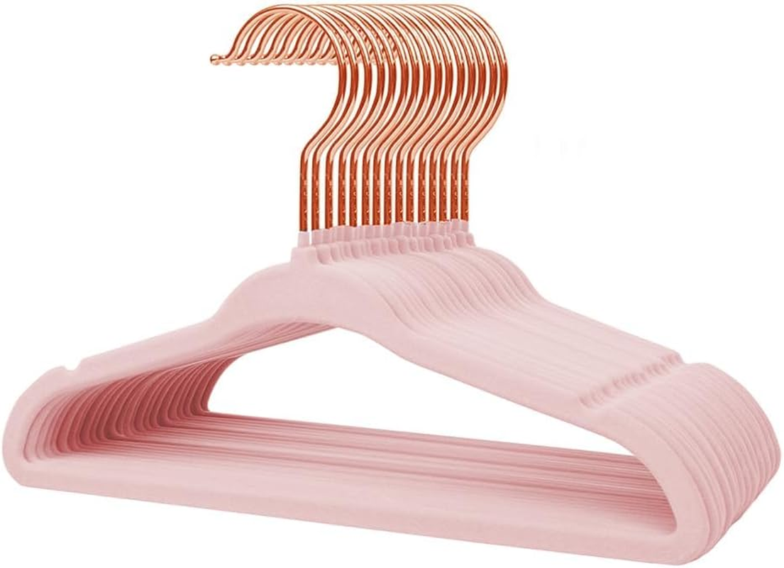Velvet Hangers, 32 Pack Clothes Hangers Non-Slip Hangers for Infant/Toddler Pink (Gold Hook) image number 2