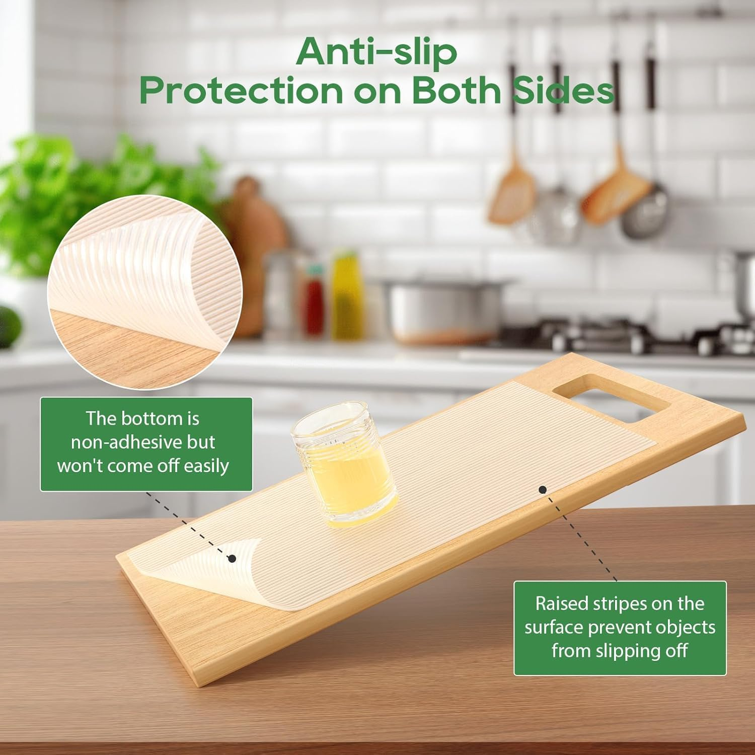 Evangrinzia Shelf Liner Cabinet Liner, Non Adhesive Drawer Liner, Washable 60Cm*500Cm Waterproof Durable Non-Slip Shelf Liner for Kitchen, Drawer, Refrigerator, Easy Clean & Eco-Friendly image number 2