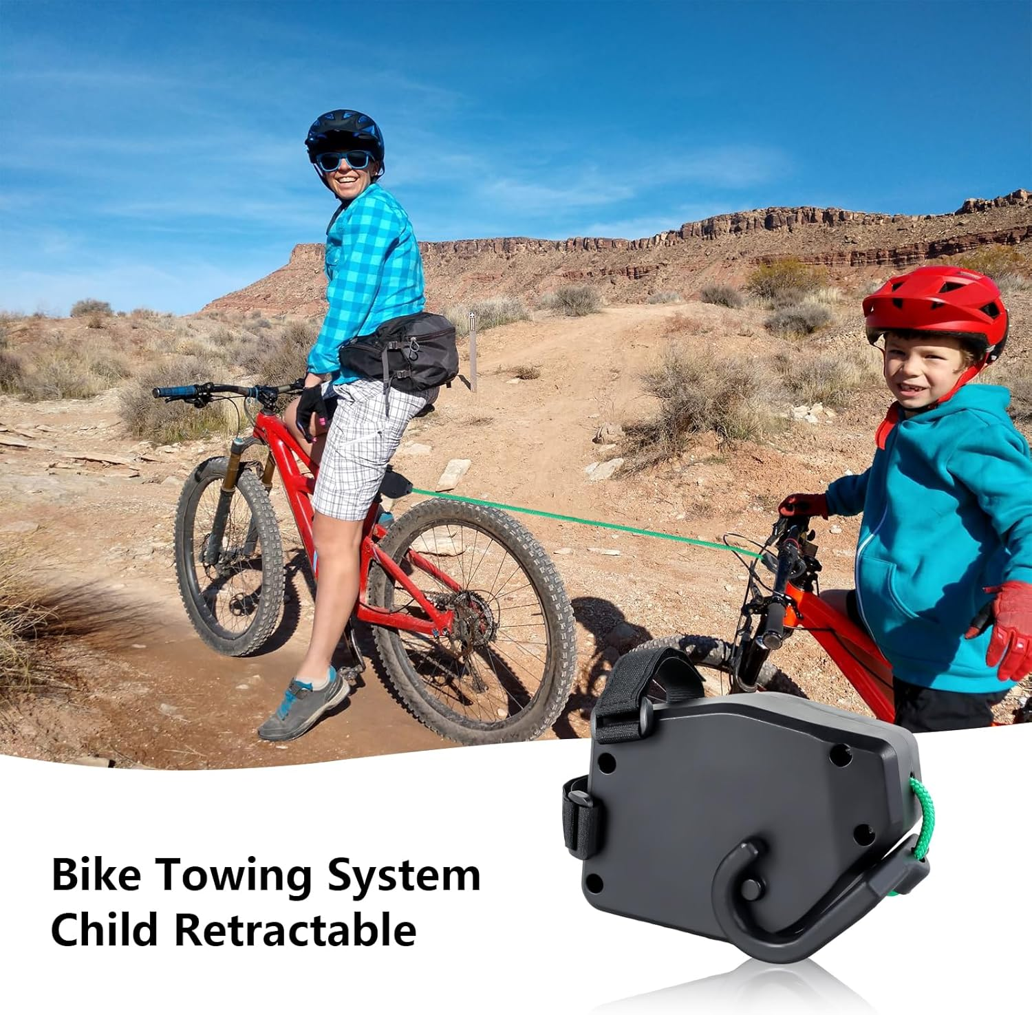 Bicycle Tow Rope, Bicycle Tow Strap, Mountain Bike Parent-Child Pull Traction Rope with Hook, Nylon Bicycle Traction Rope, Bike Accessories for Children Adults Outdoor Bike image number 5