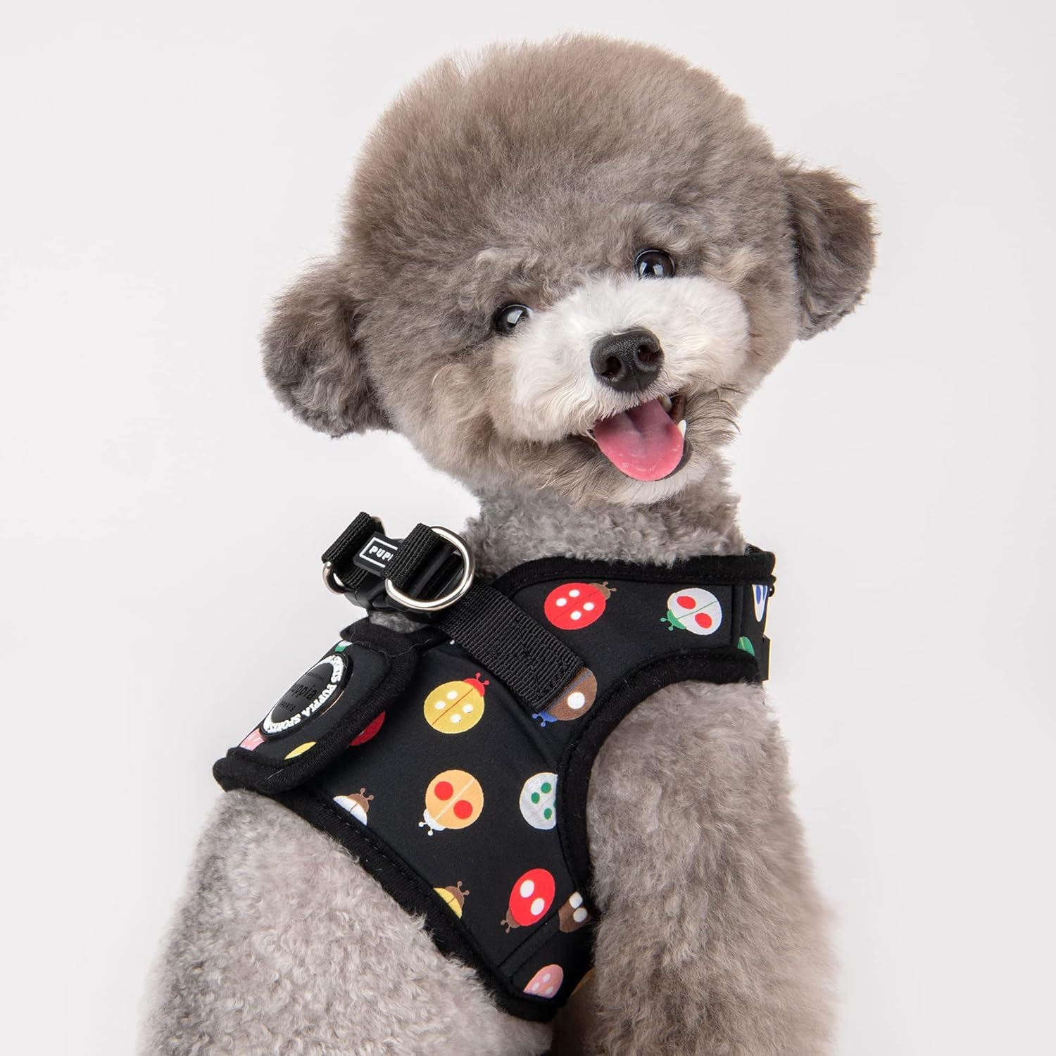 Puppia Lady Beetle Step-In Vest Dog Harness No Choke No Pull Walking Training for Small and Medium Dog - Black - M image number 2