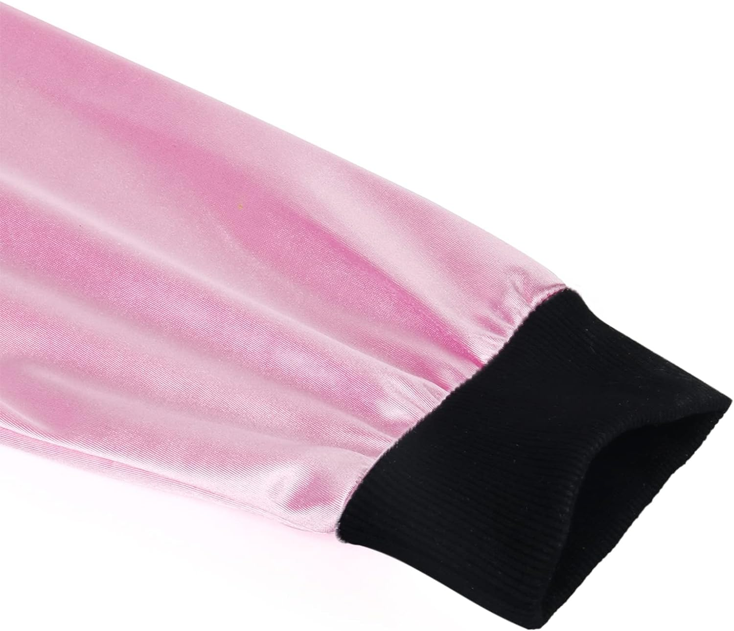 1950S Women Lady Girls Pink Satin Jacket Halloween Cosplay Costume Fancy Dress Coat with Neck Scarf image number 1