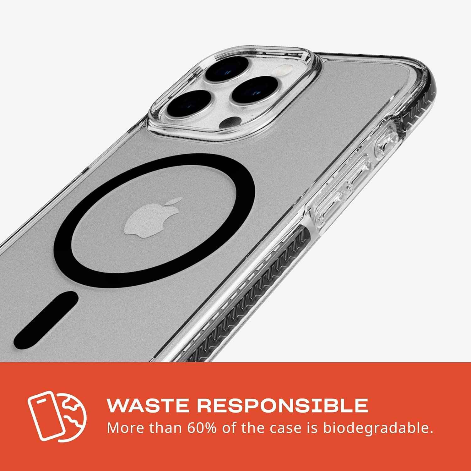 Tech21 Evocrystal Case with Magsafe for Iphone 15 Pro Max, Graphite Black image number 2