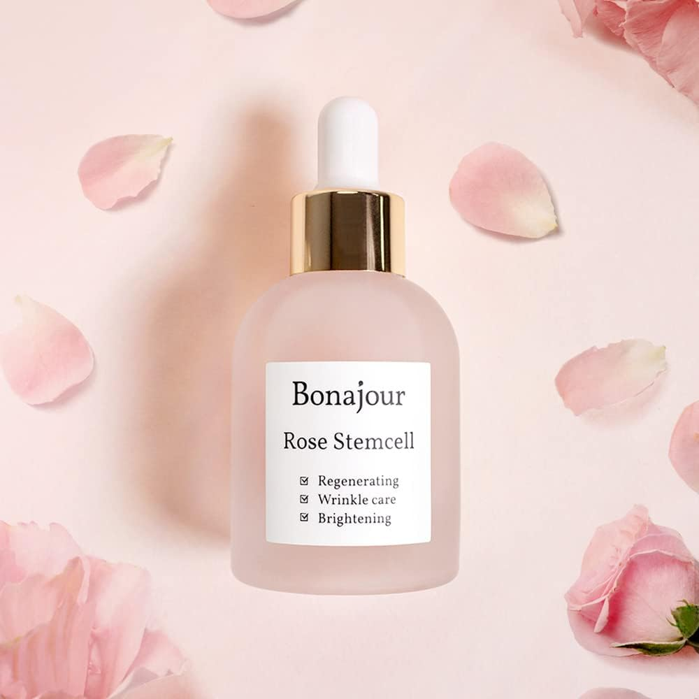 [BONAJOUR] Vegan Beauty Rose Stem Cell Ampoule - Best Face Anti-Wrinkle & Aging, Brightening Care/Total Care Serum 1.0 Fl. Oz image number 6