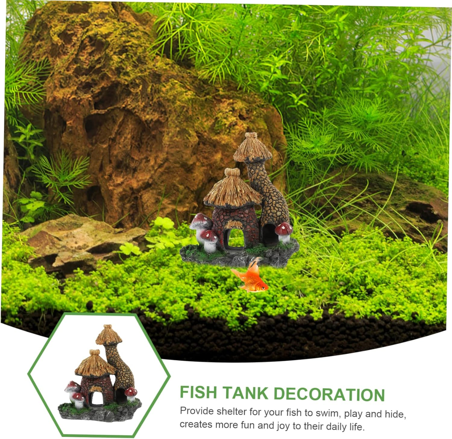 CORHAD Delicate Aquarium Decor Lifelike Fish Cave for Natural Fish Tank Landscape Wear-Resistant Craft for Aquarium Decoration and Pet Hideaway