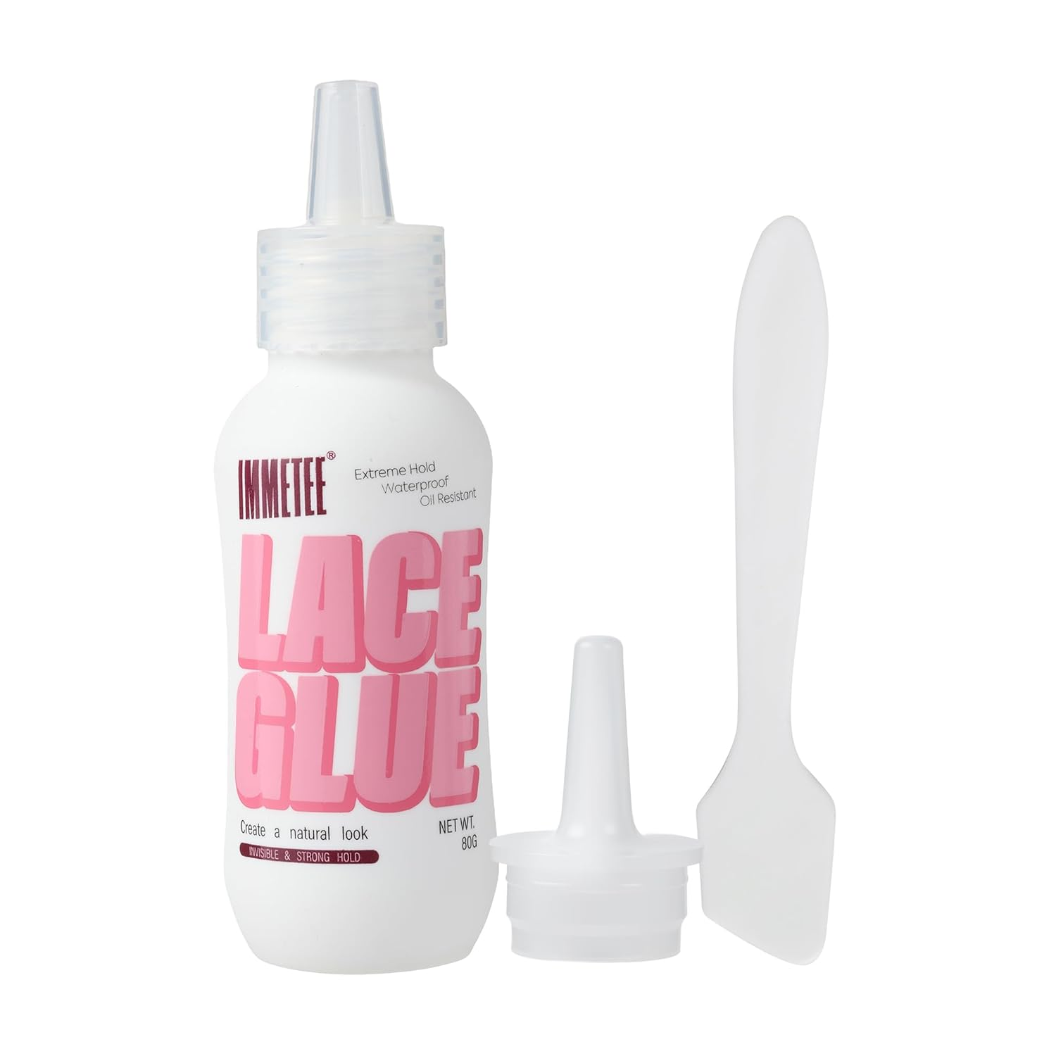 Immetee Lace Wig Glue, Hair Replacement Adhesive Invisible Bonding Glue, Extra Moisture Control Light Hold for Poly and Lace Hairpiece Wig Toupee.80G