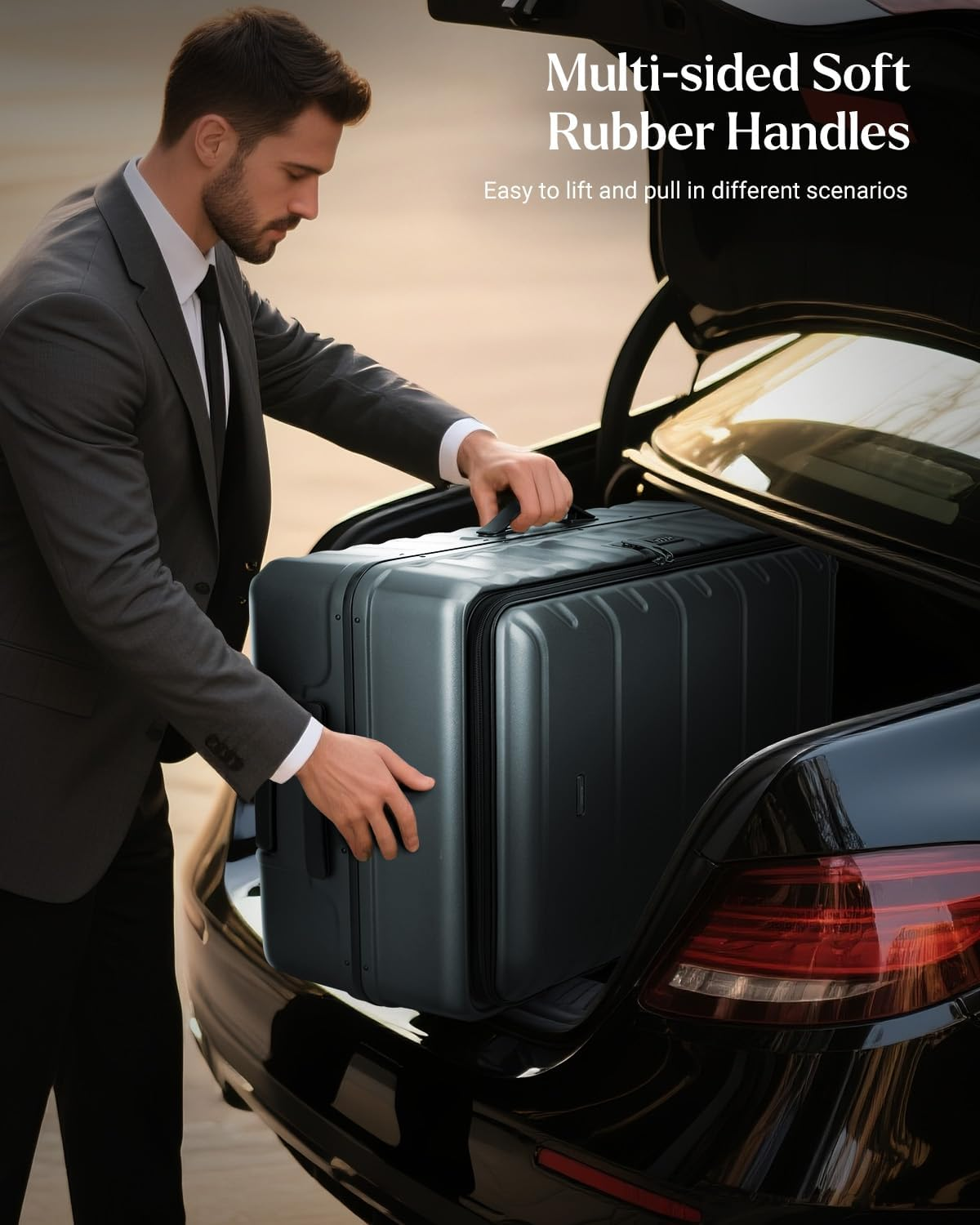 CENSIEN Checked Luggage, 28 Inch Luggage with Spinner Wheels, Large Suitcase with Lightweight PC Hard Shell, Aluminum Frame, Top Opening, YKK Zipper, TSA Lock (Dark Green, 1PC) image number 2