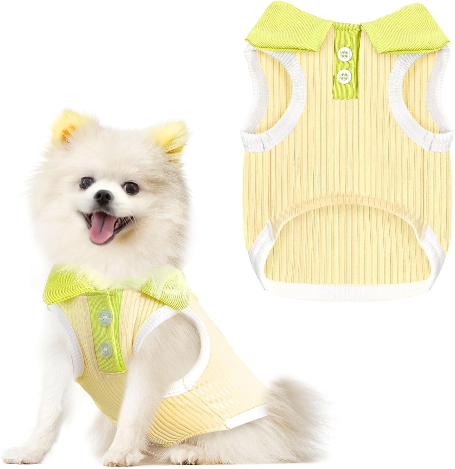 AXIIJGL Dog Tshirts for Small Dogs Polo Shirt Stretchy Dog T Shirt Breathable Dogs Cooling Vest Sweatshirts Girl Boy Puppy Dachshund French Bulldog Frenchie Chihuahua Pet Clothes