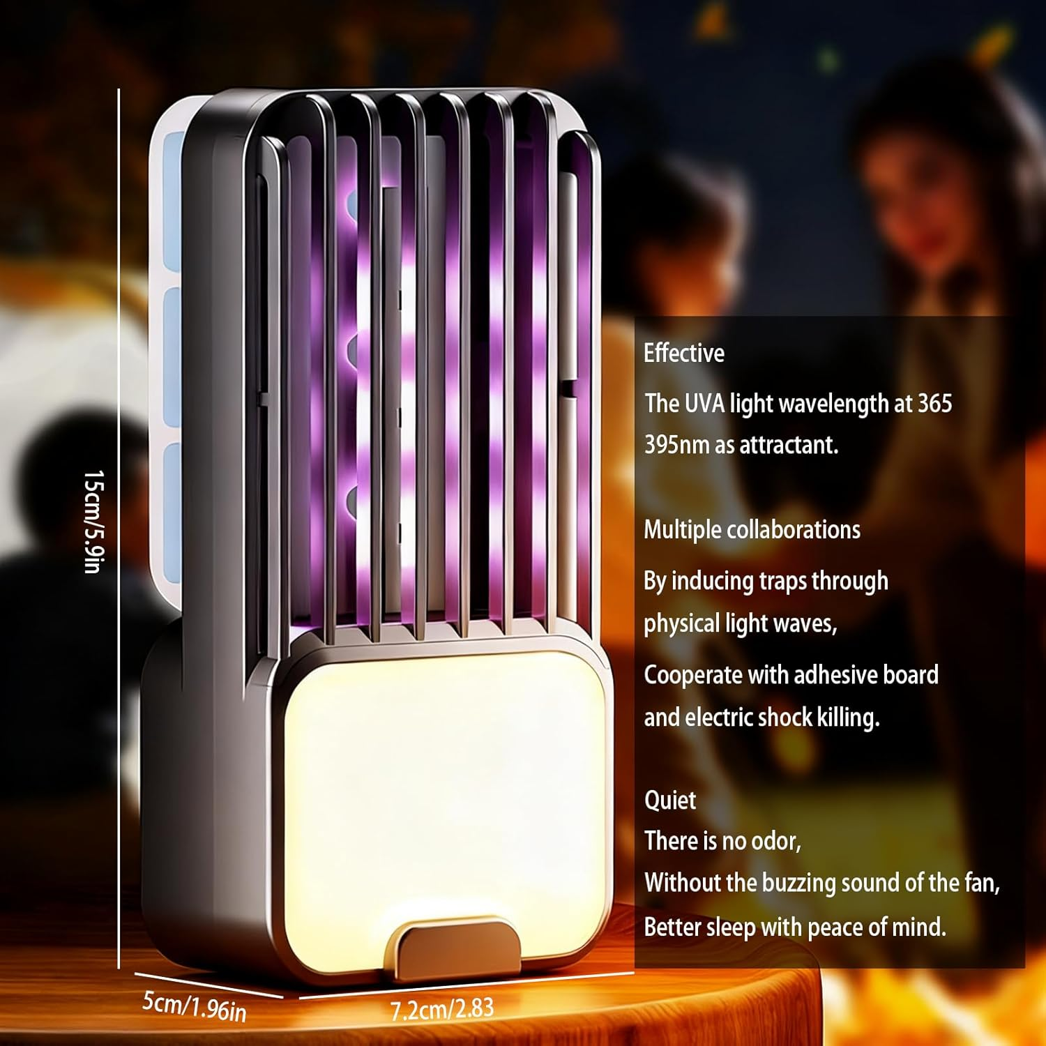 Mosquito Zapper,Usb Plug Fly Zapper Flying Insect Trap for Flies, Fruit Flies, Moths & Gnats,Bug Zapper Indoor UV Attractant Stick Gnat Trap Catcher&Adjustable Night Light&5Pcs Adhesive Cards image number 2