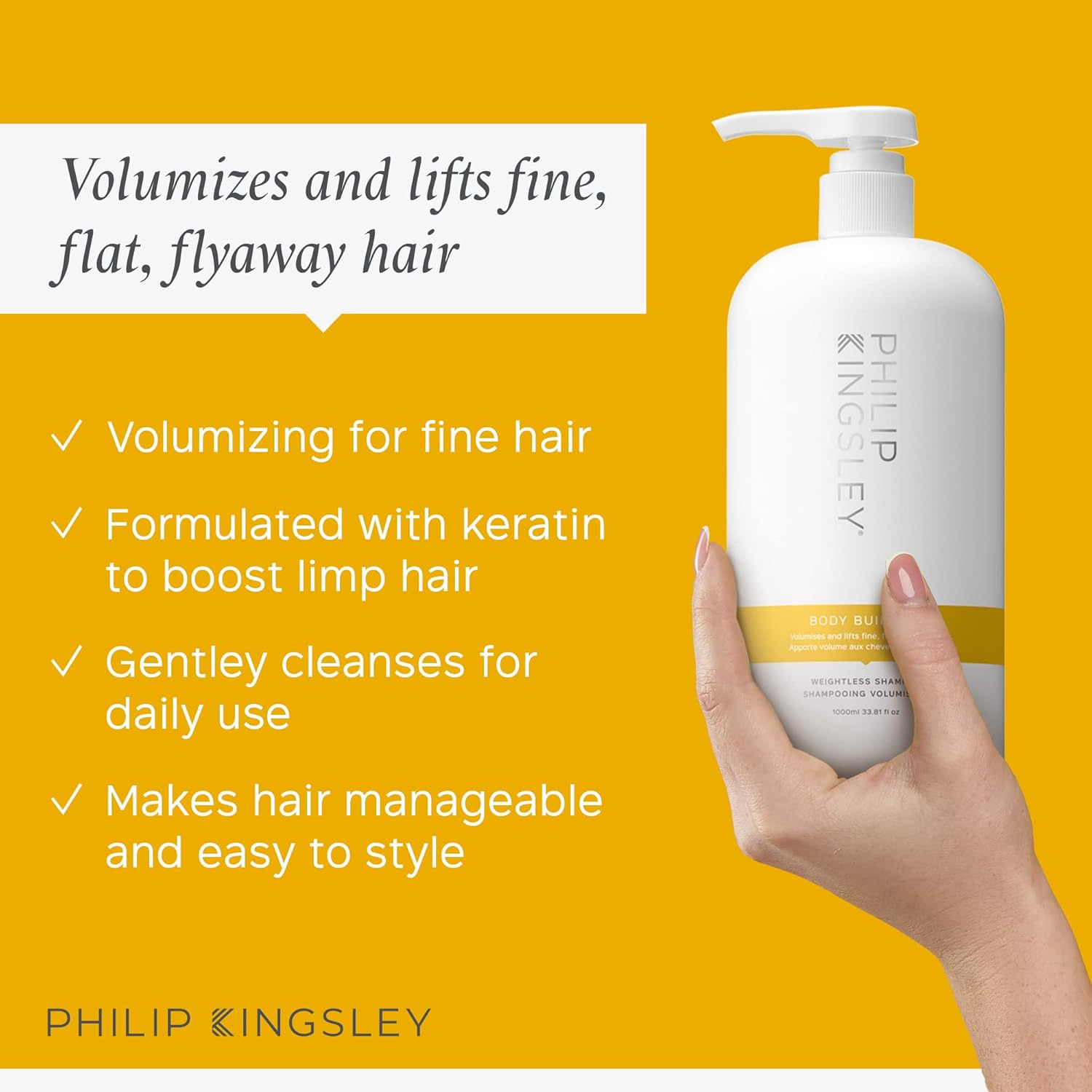 Philip Kingsley Body Building Shampoo (For Fine, Limp or Flyaway Hair Types) 1000Ml