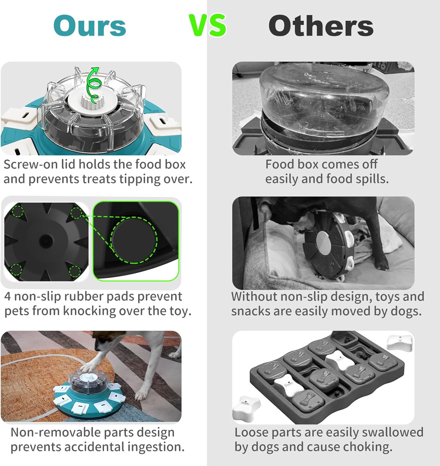 Interactive Dog Puzzle Toys - Treat Dispensing Slow Feeder Advanced-Level for Mental Stimulating and Boredom, Enrichment Dog Toy IQ Training for Small Medium Large Smart Dogs, Blue image number 4