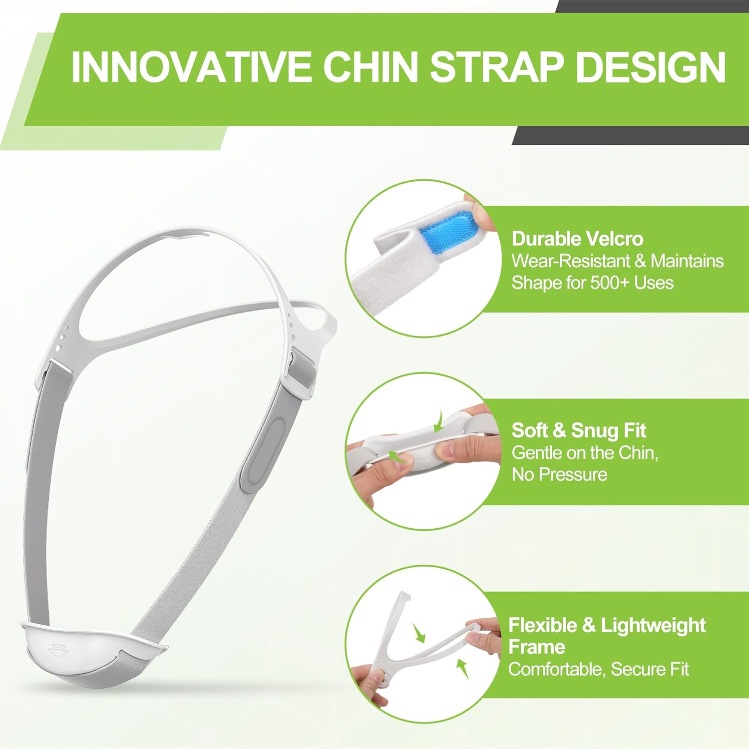 2 PCS Chin Strap for Sleeping and Mouth Breathers - Chin Straps for Men and Women, Jaw Strap to Reduce Air Loss, Instant Mouth-Snoring Relief, Great Value Supplies by Airsmart. image number 3