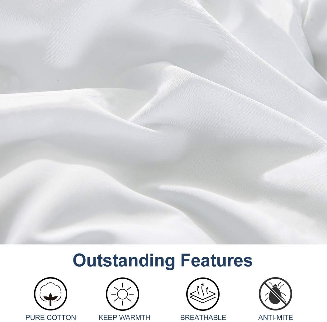 ACCURATEX Queen Quilt-400Gsm Fluffy down Alternative Filling Hotel Collection Comforter for Queen Bed,Lightweight Soft All Season Duvet Insert with Corner Tabs - Machine Washable,White,210X210 image number 1