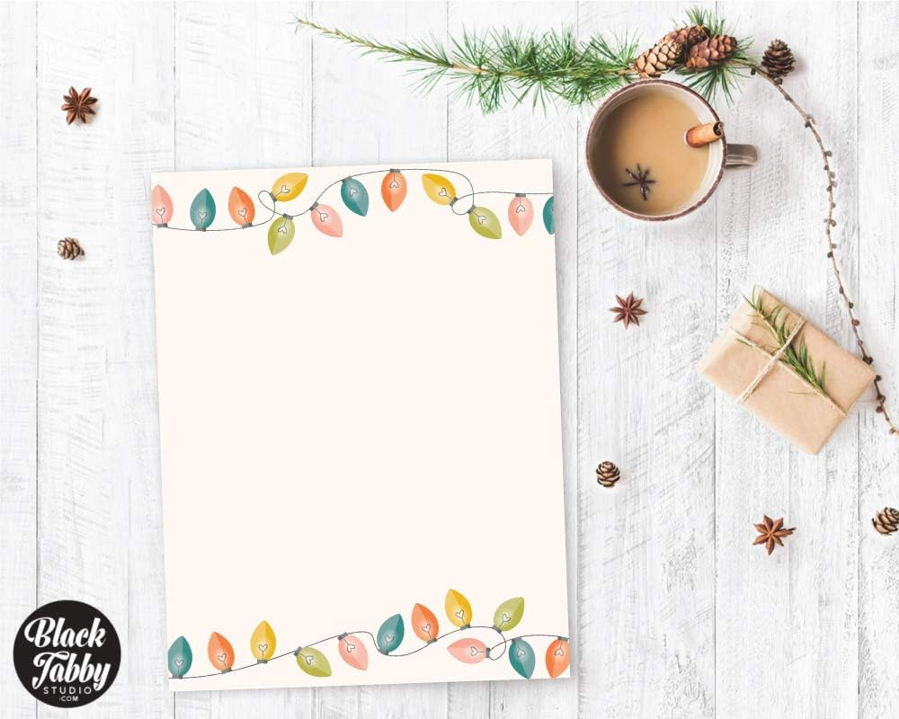 Xmas Lights Holiday Paper - 40 Sheets Premium Christmas Stationery image number 1