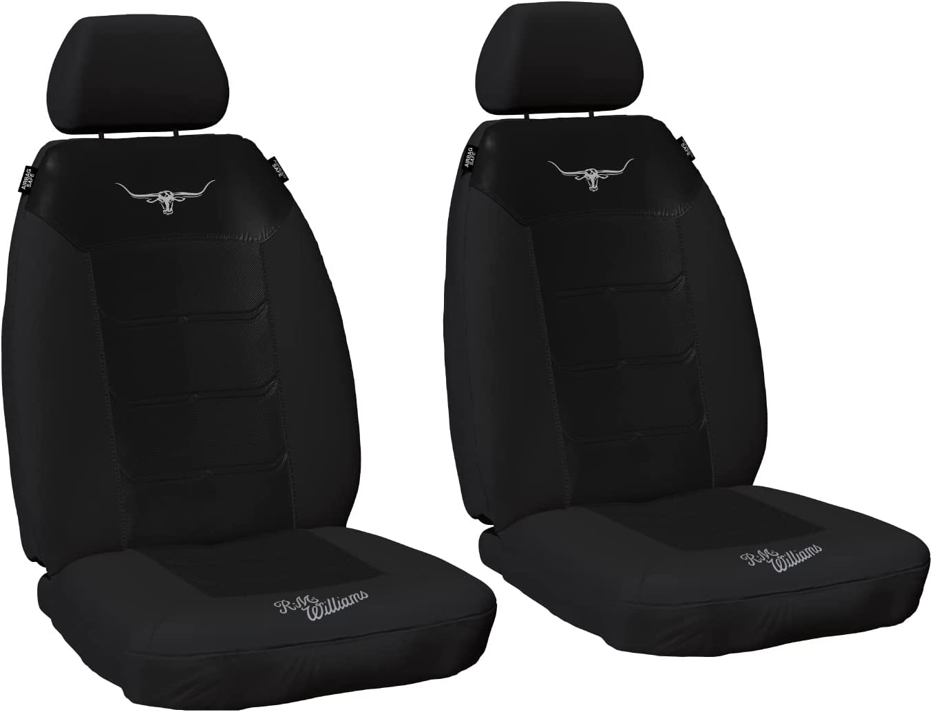 Sperling RM Williams RMW Longhorns Black Mesh Front Car Seat Covers Universal image number 1