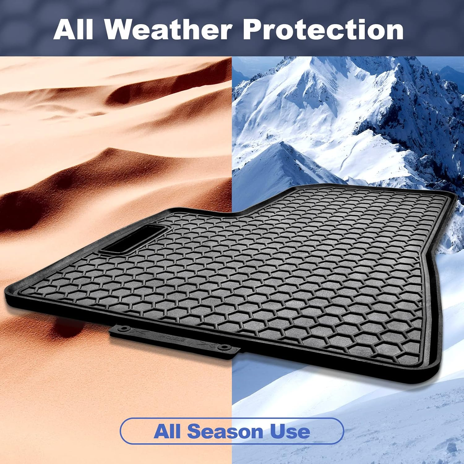 Spurtar for Tesla Model 3 Floor Mats 2017-2025, Car Floor Mats All Weather Automotive with 3D Extended Edge, 3 Pack Honeycomb Design Front & Rear Rubber All-Weather Protector, Black