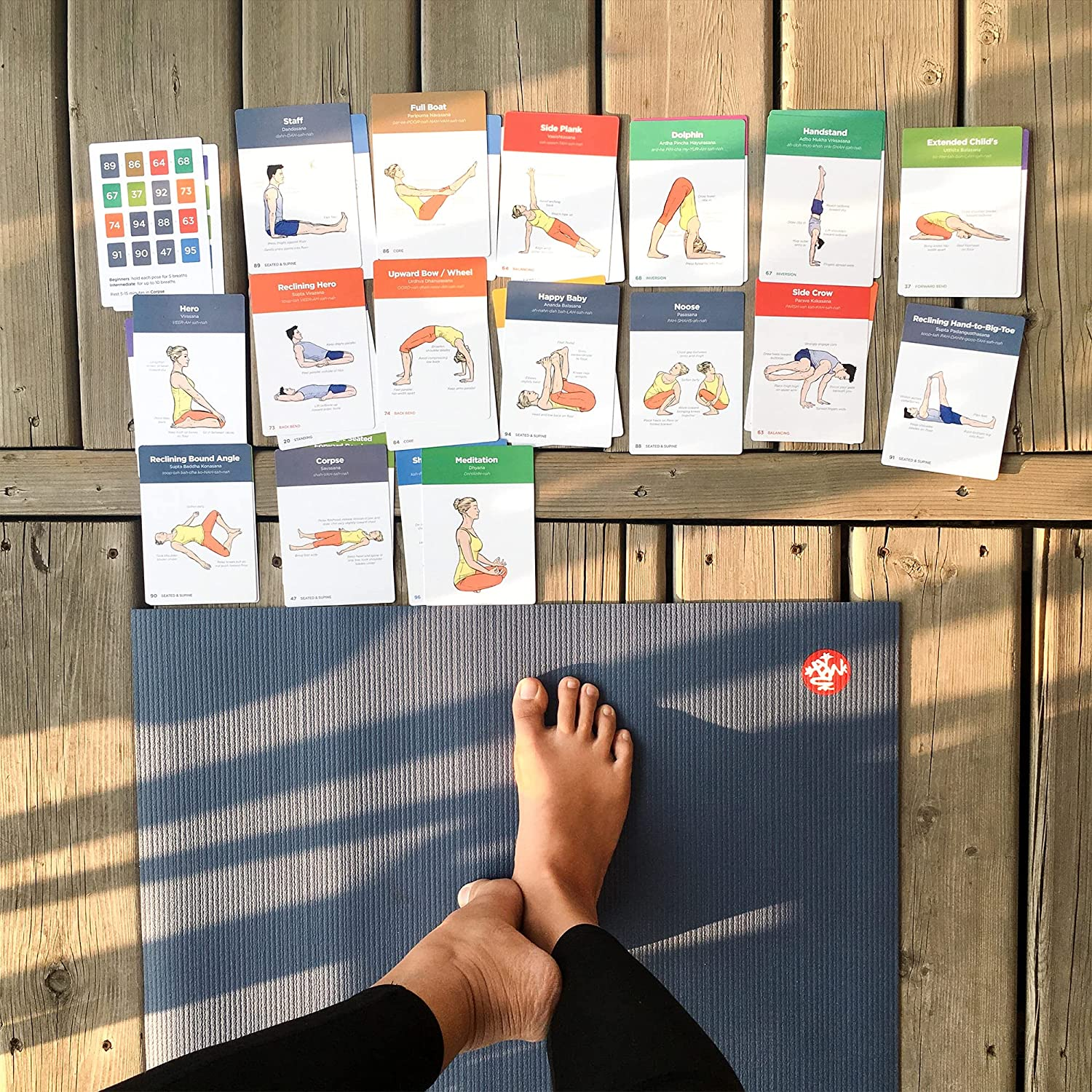 Yoga Cards I & II - Complete Set: Professional Study, Class Sequencing & Practice Guide &middot; Plastic Sanskrit Flash Cards/Deck for Women and Men image number 2