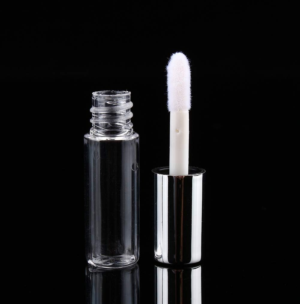 Empty Lip Gloss Tubes, 45Pcs 1.2Ml Mini Transparent Tubes, Empty Lip Balm Containers with Silver Lid for Lipstick Samples image number 1
