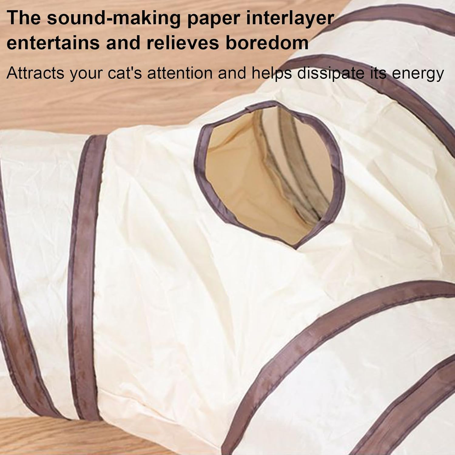 Cat Tunnel - 3-Way Play Tube Cat Tunnel Toy - Foldable Nest Interactive Toys for Kitten Puppy Indoor Exercise Enrichment Boredom Small Animal Rabbit Play Sleeping image number 4