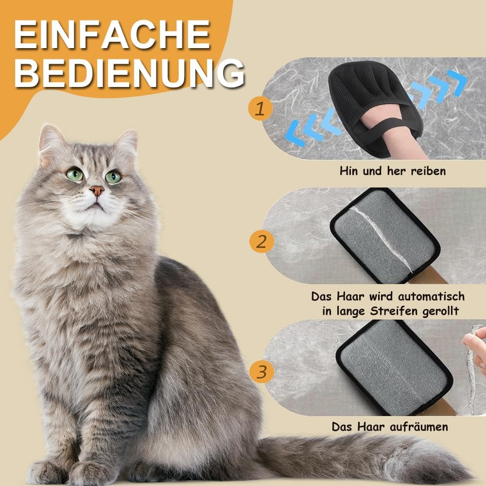 Voarge Pet Grooming Gloves, Reusable, Antistatic, for Dogs and Cats image number 2