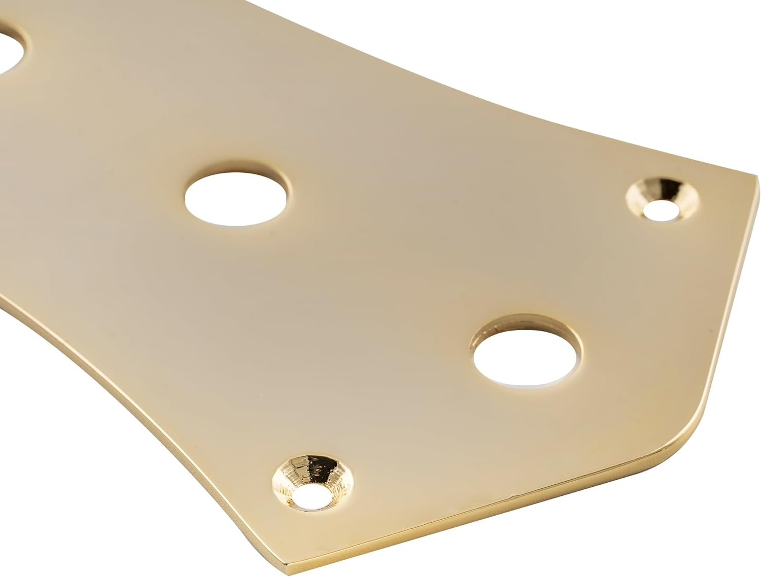 Musiclily Pro Steel 4-Hole Jazz Bass Control Plate for JB Style Electric Bass, Gold - Black image number 5