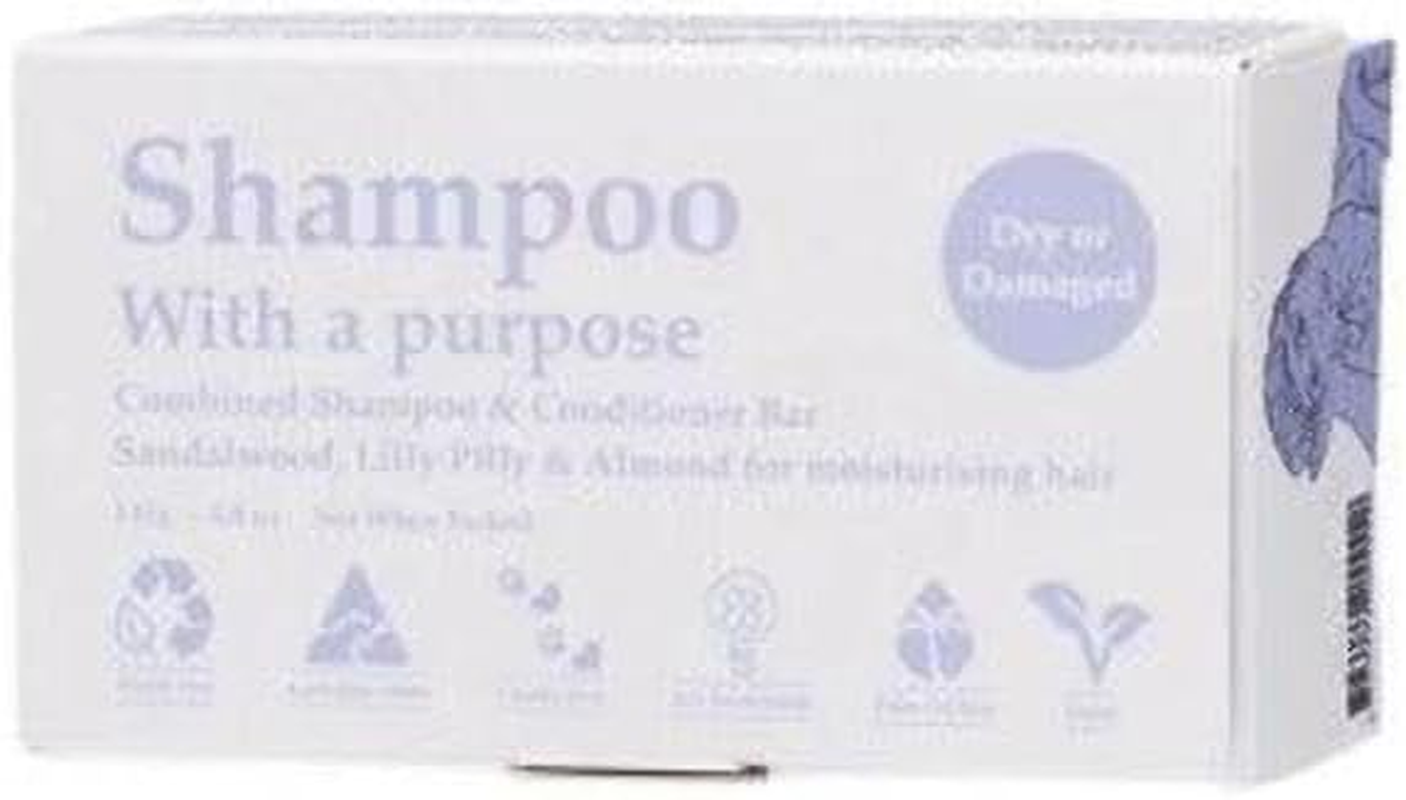 Shampoo with a Purpose Shampoo & Conditioner Bar for Dry or Damaged Hair, 135 Grams
